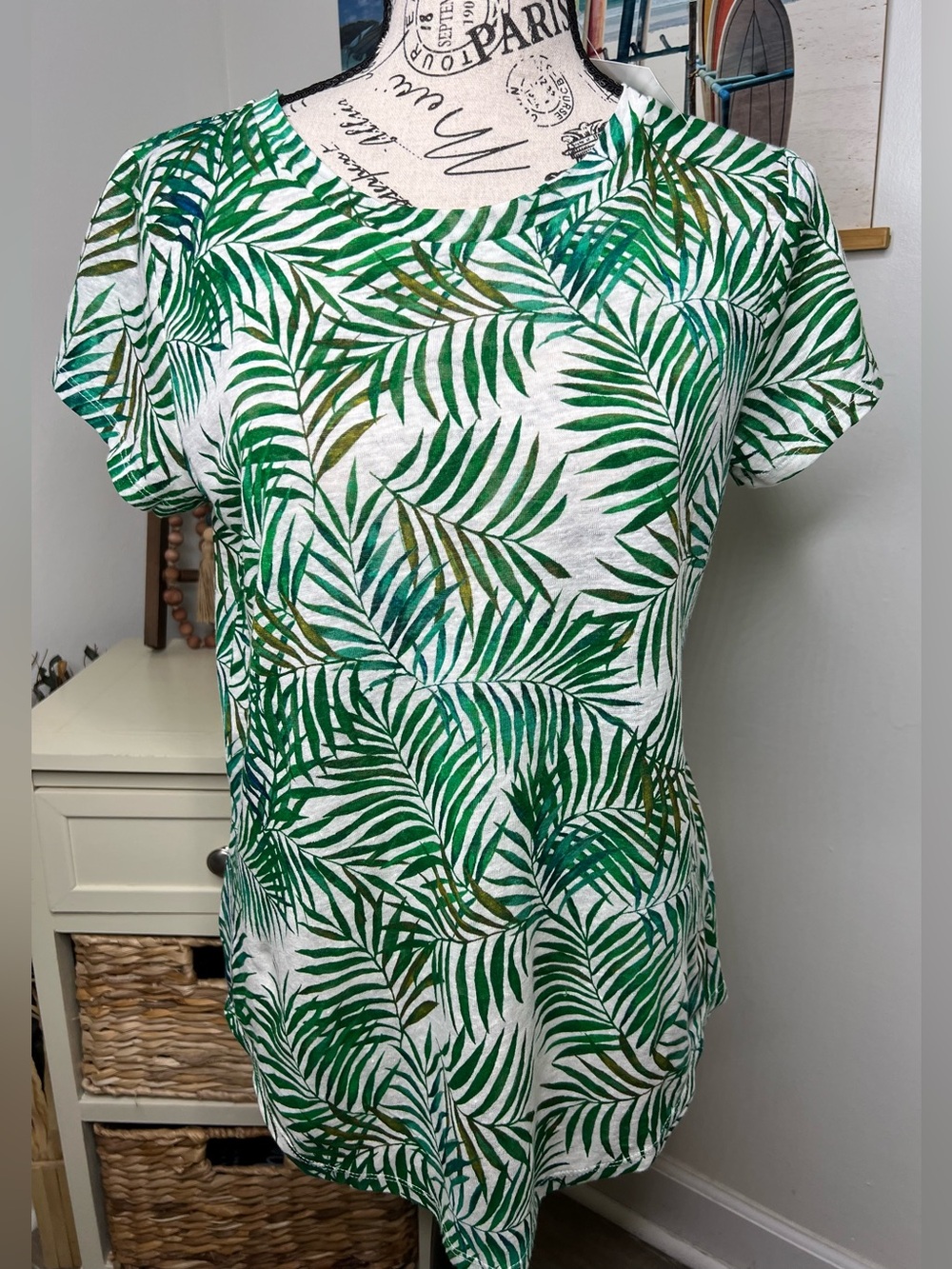 Brand New-Loft-100% Linen Tropical Top